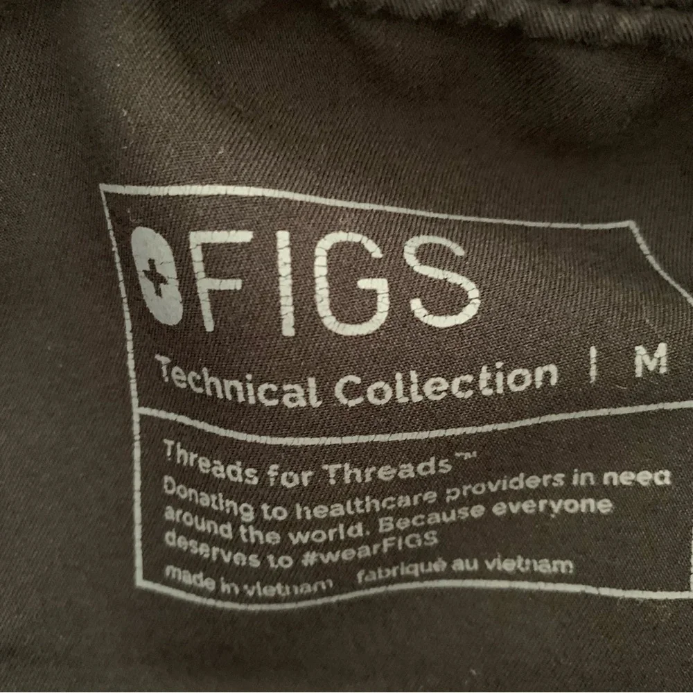 FIGS‎ Cairo Technical Collection Pants Mens Medium Black Straight Leg Drawstring